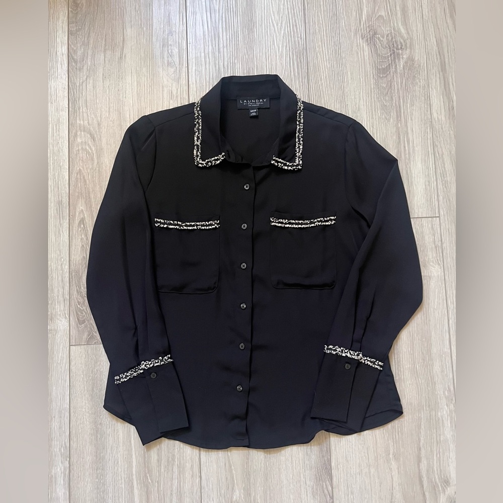 (New) Tweed-detailed Blouse, size S